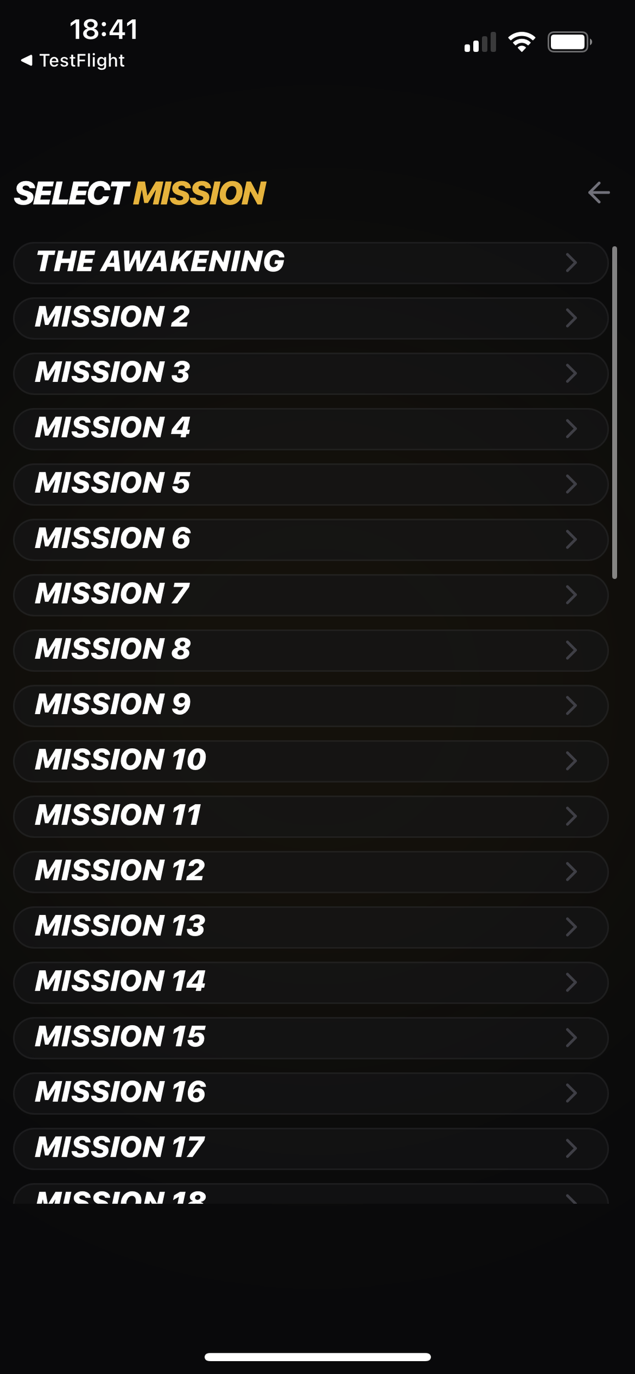 Chuck Crush mission selection screen in the web game